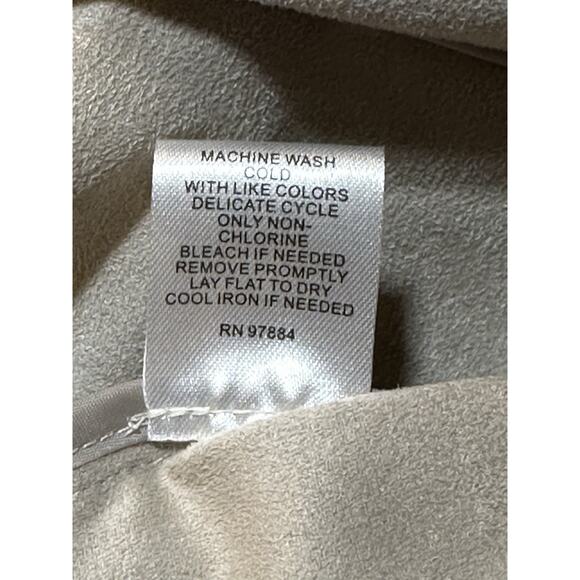 Tart Collections Women's Tan Faux Suede Full Zip Long Sleeve Jacket Size Small - Picture 6 of 6